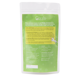 GIzzls Joint and Mobility CBD Treats for dogs, 30 treats, back of package